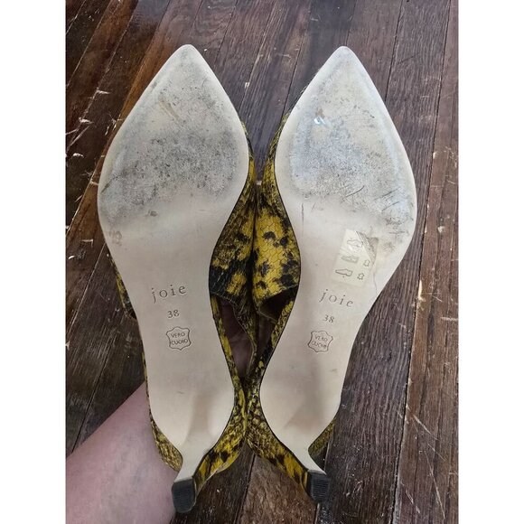 Joie Rines Pump Mustard Yellow Python Snakeskin sz 38 - Picture 6 of 13